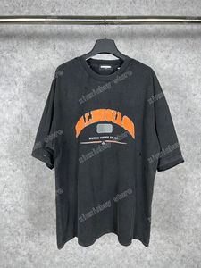 xinxinbuy Maglietta da uomo firmata T-shirt Parigi modello forbici lettere distrutte stampa tie dye cotone manica corta donna bianco nero XS-L