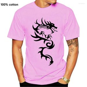 T-shirts masculins dragon chinois chemise cool vêtements en coton pur coton de design unique mode tatouage noir tshirt