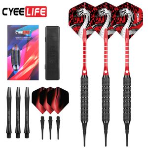 Darts CyeeLife 16/20g Soft Throwing Dart Aluminum Rod Throw resistant Glue Head Practice Competition Professional Entertainment Target 0106