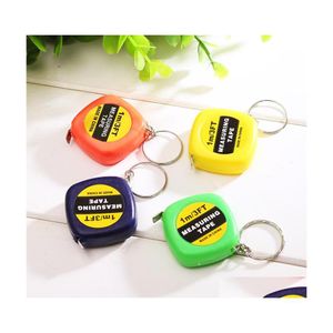 Tape Measures Mini 1M Measure With Keychain Small Steel Rer Portable Pling Rers Retractable Flexible Gauging Tools Vt0321 Drop Deliv Dh3Rr