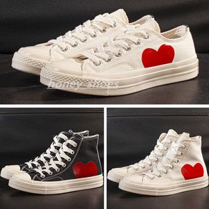 Tüm Ayakkabı CDG Canvas Play Love With With Hearts 1970 1970'ler Büyük Gözler Bej Blaj Klasik Klasik Kırmık Skateboard Sneakers 35-44 H6