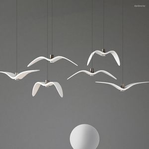 Pendellampor nordisk lampa Seagull Design LED -ljuskronor för bar/kökfåglar ljuskrona tak armaturen Ljus fixtur heminredning