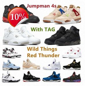 2023 TOP OG2022 Mens Zoom Jumpman 4 4s Chaussures de basket-ball Wild Thing Red Thunder University Blue Lightning White Oreo Metallic Purple Black Cat Women Sneakers Tra A7da #