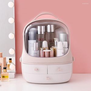 Förvaringslådor Portable Cosmetic Box Makeup Drawer Organizer Jewely Nail Polish Lipstick Container Desktop Beauty Case