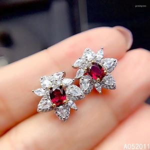 Brincos de garanhão kjjeaxcmy jóias finas Garnet natural 925 Sterling Silver Fashion Girl Ear Studs Support Test Selling