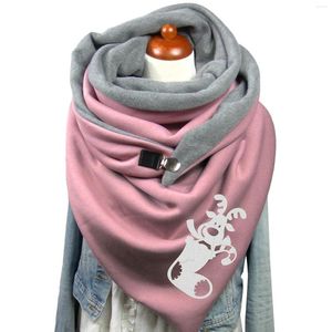 Foulards et écharpes pour femmes, imprimé rétro, bohème, châle Triangle, chaud, court, surdimensionné, pour l'hiver