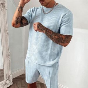 Männer Trainingsanzüge 2023 Sommer Kleidung Männer Casual Baumwolle Kurzarm Hemd Und Shorts 2 Stück Set Outfits Stoff Trainingsanzug Schlank