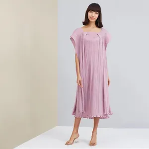 Party Dresses 2023 Summer European American Women'S Dress Drape Original Design Fashion Elegant Loose Long O-Neck Aesthetic Midi