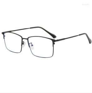 サングラスフレームは、ビジネスメンのための大きな顔の脂肪眼鏡フレームを広げましたbチタニウム合金抗青色の光眼鏡近視