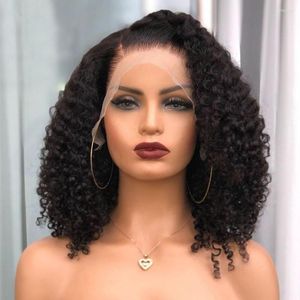 Peruwiańskie perwersyjne krwawe 360 ​​koronkowe peruki czołowe z bielonymi węzłami 200 -gęstość 13x6 przednie włosy dla czarnych kobiet