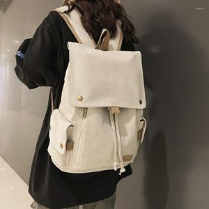 Backpack Trendy Lady Male Canvas Drawstring Laptop College Boy Girl School Bag Women Men Travel Fashion Female Book