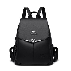 Skolväskor Luxur Designer Fashion Ryggsäck för kvinnor PU LÄDER KVINNA STORA KAPITALSE PAGPACK DAMER LAPTOP 230106