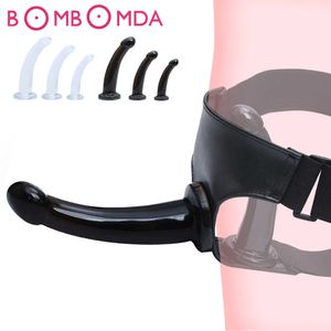 Dildo Double Penis Realistic Dildos with Suction Cup Strapon Ultra Elastic Harness Belt Strap on Big Dildo Adult Sex Toys for Woman 0804