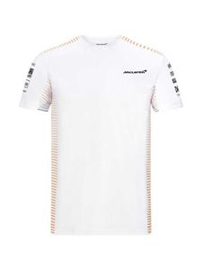 2023 F1 Team Formel One T Shirt Men's McLaren White Yellow Ricciardo Australia Station Racing Short Sleeve