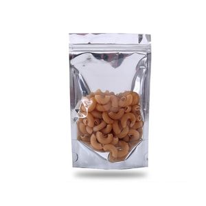 Bolsas de almacenamiento de alimentos resellables de 14x20 cm Bolsa de embalaje transparente y de aluminio.