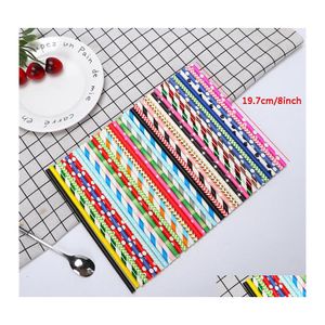 Drinking Straws Biodegradable Disposable Paper St Environmental Colorf Wedding Kid Birthday Party Decoration Supply Bar Tool Drop De Dhgex