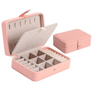 Jewelry Stand PU Leather Jewellery Storage Earring Boxes Box Display Case Organizer Packaging for Home Travel Girl Gift 230105