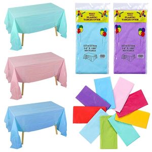 54 x 108 in Disposable Table Cover Multicolor Plastic Tablecloth Color Party Supplies Hotel Home Birthday Decor