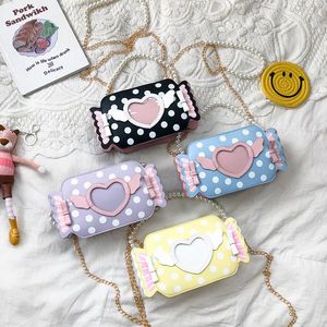 Evening Bags Cute Candy Colors Beading Ita Bag Crossbody For Women Japan Kawaii Shoulder Small PU Leather Girls Handbags And Purses