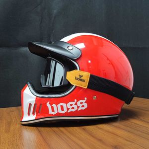 Capacetes de motocicleta Vintage café racer capacete de motocicleta rosto inteiro retro casco de moto aprovado pelo DOT Capacete Jet leme Moto 0105
