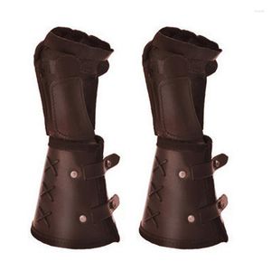 Knee Pads Medieval Armor Gloves Long Glove Artificial Leather Viking Wrist Guard Steampunk Gauntlet Cosplay Costume