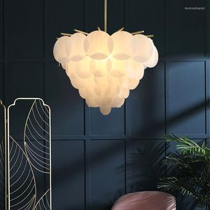 Подвесные лампы столовая люстра медная роскошная творческая спальня ресторан красавица салон Nordic постмодернистской личности онлайн знаменитость