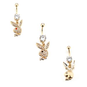 Cute Rabbit CZ Belly Button Rings Body Piercing 14G Rabbits Zircon Navel Ring for Women and Men