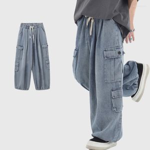 Jeans da uomo Jeans da uomo Alta qualità Autunno Inverno 2023 Borsa 3D China-Chic Hip Hop Coppia Pantaloni larghi lavabili per uomo e donna Z230728