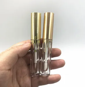 Fashion Lipgloss Plastic Bottle Containers Empty Gold Tube Eyeliner Eyelash Container Mini Lip Gloss Split Packing Bottles 4ML 2.5ML