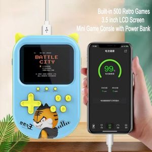 5000 mAh stor kapacitet Portable Retro Game Console 3,5 tum Power Bank Video Gameconsole 500 Games Mini Handheld Game Player