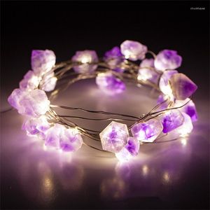 Strängar 30LED String Lamp Natural Crystal Stones Fairy Lights Garlands Garden Christmas Xmas Home Decoration USB/Batteri Powered