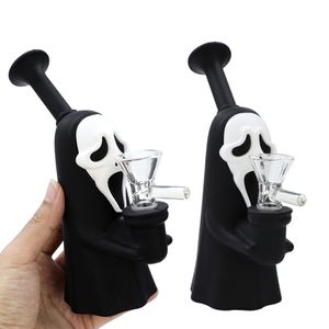 Narghilè Silicone Faceless Man Water Bong Tubi per fumare con ciotola di vetro Accessori per fumo per la casa e il giardino