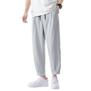 Pantaloni da uomo Moda estiva da uomo Abbigliamento da uomo Pantaloni a matita tinta unita Ropa Para Hombre Coulisse Casual per uomoUomo