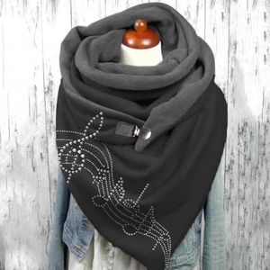 Scarves Scarfs Hat And Gloves Teal Chiffon Scarf Women Printing Button For Hair Shawls Wraps Womens Silk Head