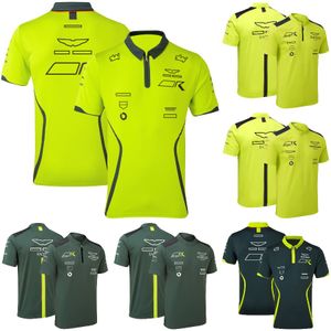 F1 Formula 1 Team Polo Shirts Driver Casual Quick Drying Racing T-shirt Summer Men's Comfortable Breathable Zipper T Shirt Plus Size