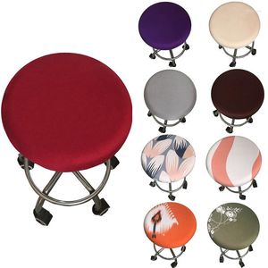 Chair Covers Round Stool Cover Elastic Bar Swivel Slipcover For Hair Salon Seat Protector El Decor Anti-Dirty