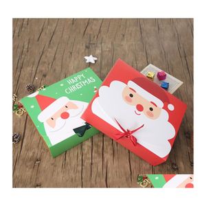 Gift Wrap Christmas Paper Box Cartoon Santa Claus Packaging Boxes Party Favor Bag Kid Candy Xmas Supplies DBC Drop Delivery Home Gar Dhncx