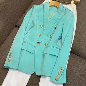 Feminino ternos blazers marca maré de alta qualidade designer de moda retro pura color série de terno jaqueta um grão de fivela slim plus size size feminino m131