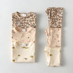 Pajamas Children Set Kids Baby Girl Boys Thermal Underwear Clothing Long Sleeve Sleepwear Sets 230106