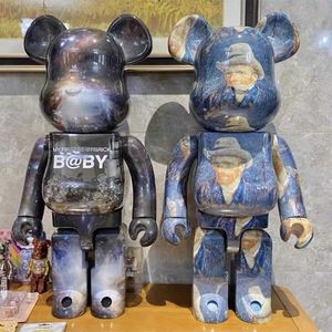 Action Toy Figures 28cm Berbricklys 400 Bearbrick Toy Starry Night Van Gogh 400 Bear Action Figures Collection Model dolls Present GIft Art Toy T230105