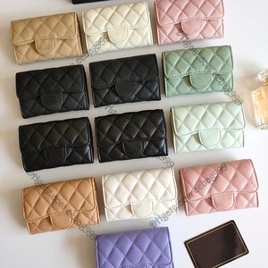 Classic Mini Flap Women Coin Purse Quilted Diamond Caviar Calfskin Lambskin Card Holder Luxury Designer Womens Wallet Silver/Gold Hardware Card Pack 7.5x11.3x2.1cm