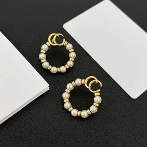 Luxury designer Alphabet Pearl Earrings aretes orecchini for women party engagement gift Jewelry