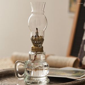 Candle Holders Large Clear Oil Lamp Lantern Chamber Kerosene Classic Vintage Glass Lamps For Indoor Use Decor Lighting