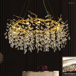 Candeliers modernos da sala de estar de luxo Crystal lustre Dining Quarto principal galhos de designer simples iluminação decorativa de arte