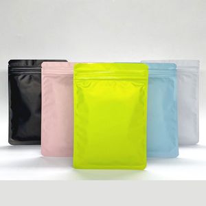 Multi-size e cores Bottom Bottom Pacote Bolsas de embalagem coloridas armazenamento de alimentos Mylar Bloqueio de z￭per com z￭per de pl￡stico bolsa de veda￧￣o reclos￡vel Bolsa de embalagem