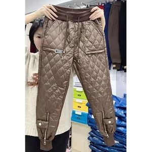 Frauen Hosen Herbst Winter Dicke Harem Unten Warme Leichte Seide Baumwolle Hohe Taille Hosen für Weibliche Koreanische Casual 230105