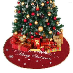 Christmas Decorations Tree Skirts Snowflake Red Gold White Plaid Flannel Reindeer Sled Holiday Xmas Snowmen Santa Claus 2023 Merry
