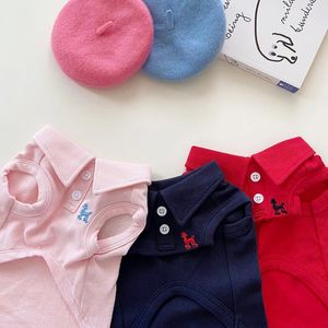 Cute Dog Clothes Summer Puppy Vest Teddy Polo Shirt Softer than Bear Pullover Solid Color Pet Two Foot Clothes