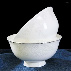 Миски 4,5 дюйма Jingdezhen Керамическая рисовая миска белый фарфоровый суп Домашний обеденный залог Ramen Небольшой контейнерные пособия