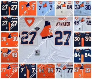 NCAA Vintage Retro 75. 30 Terrell Davis Formaları 84 Shannon Sharpe 49 Dennis Smith 7 John Elway Karl Mecklenburg 27 Steve Atwater Forması